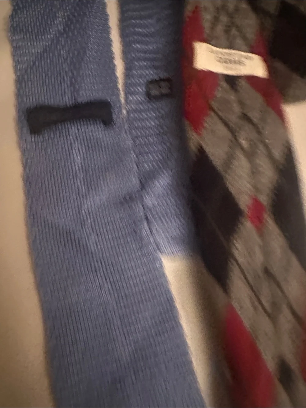 Lands' End Light Blue Knit Tie and Gray Red Argyle Tie Set
